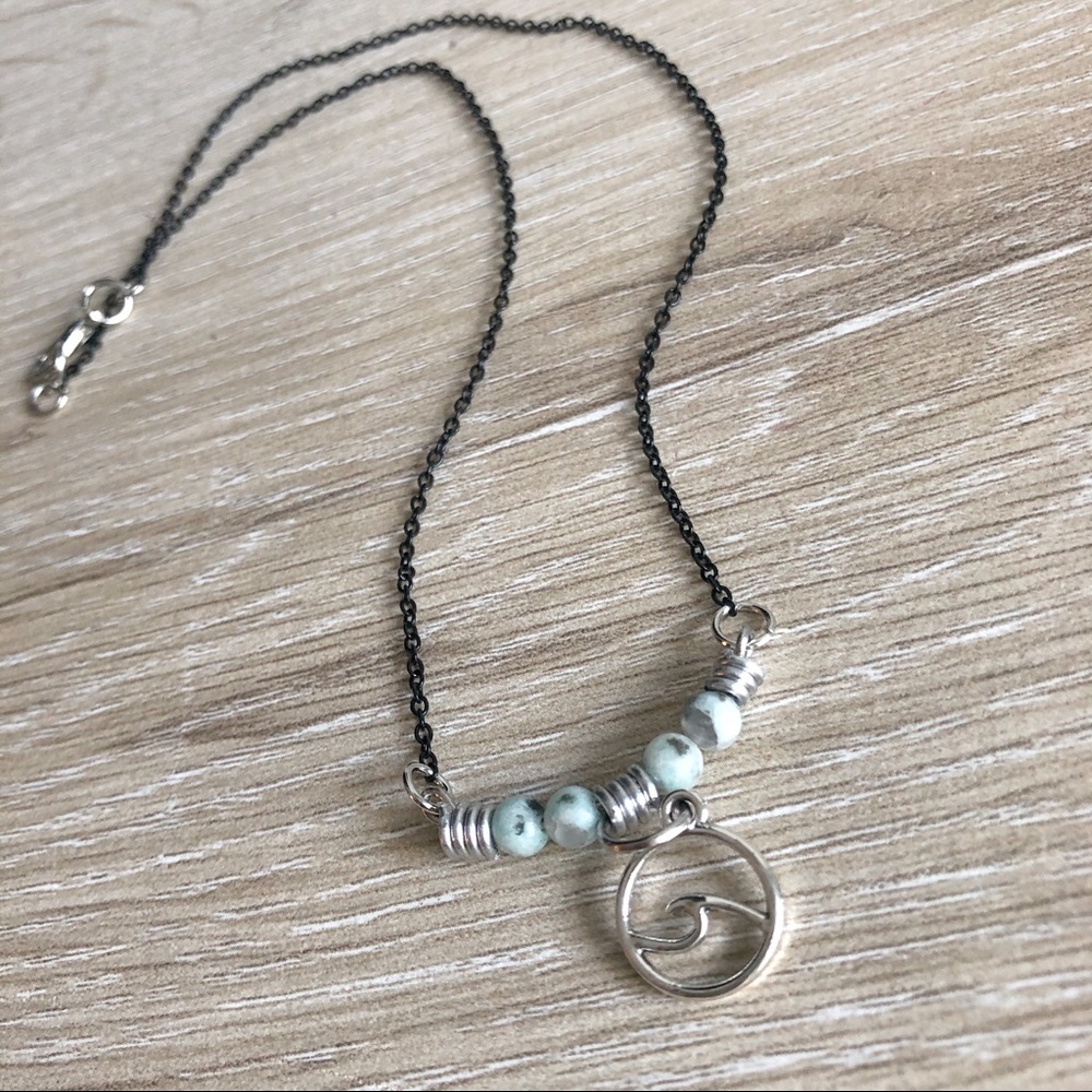 Handmade beach wave necklace